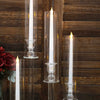 Set of 4 | Clear Crystal Glass Hurricane Taper Candle Holders With Tall Cylinder