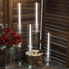 Set of 4 | Clear Crystal Glass Hurricane Taper Candle Holders With Tall Cylinder