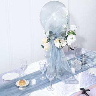 Enhance Your Wedding Decor with the Dusty Blue Sheer Chiffon Fabric Bolt