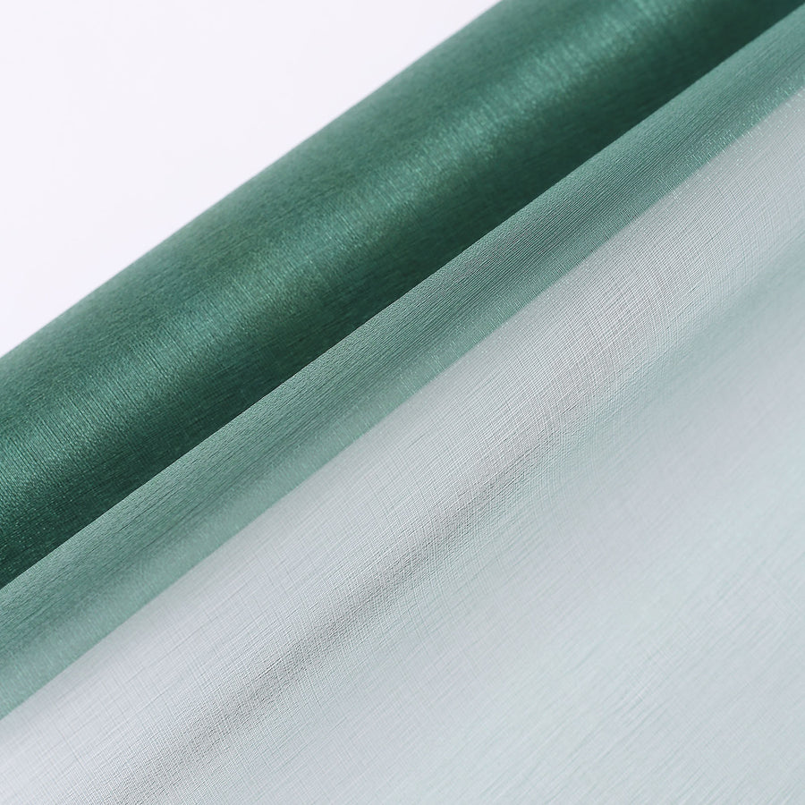 12inch x 10 yards | Hunter Emerald Green Sheer Chiffon Fabric Bolt, DIY Voile Drapery Fabric