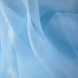 54inch x 10yard | Light Blue Solid Sheer Chiffon Fabric Bolt, DIY Voile Drapery Fabric