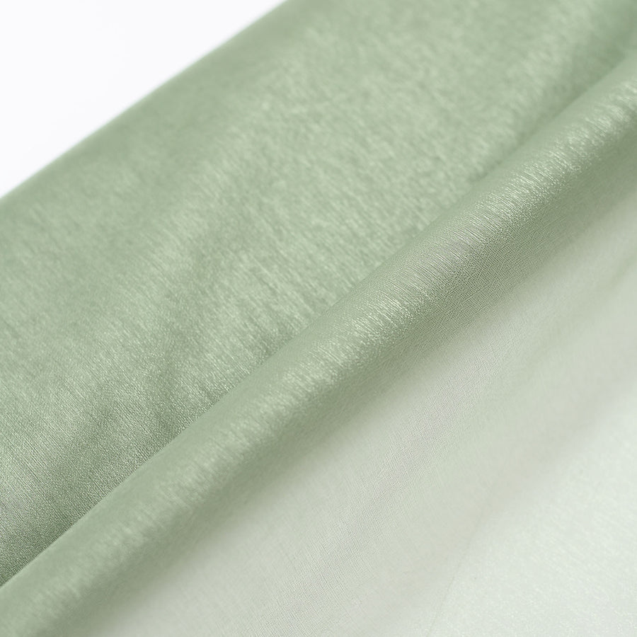 54inch x 10yard | Sage Green Solid Sheer Chiffon Fabric Bolt, DIY Voile Drapery Fabric