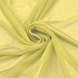 54inch x 10yard | Yellow Solid Sheer Chiffon Fabric Bolt, DIY Voile Drapery Fabric