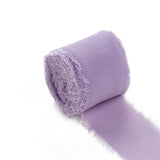Violet Amethyst Silk-Like Chiffon Linen Ribbon Roll For Bouquets, Wedding Invitations Gift Wrapping