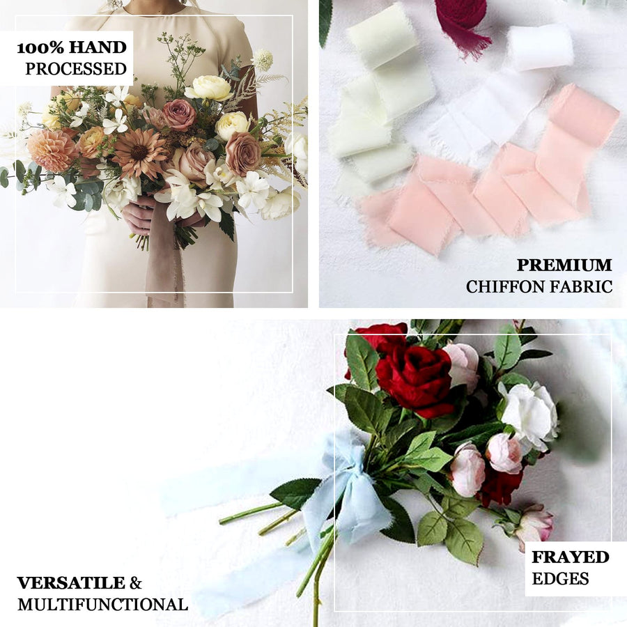 Ice Blue Chiffon Ribbon Roll For Bouquets, Wedding Invitations & Gift Wrapping