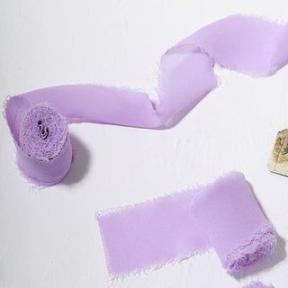 Add a Touch of Elegance with Lavender Lilac Silk-Like Chiffon Linen Ribbon