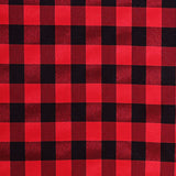 Buffalo Plaid Tablecloth | 90" Round | Black/Red | Checkered Polyester Tablecloth#whtbkgd