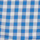 Buffalo Plaid Tablecloth | 90"x132" Rectangular | White/Blue | Checkered Polyester Linen Tablecloth#whtbkgd