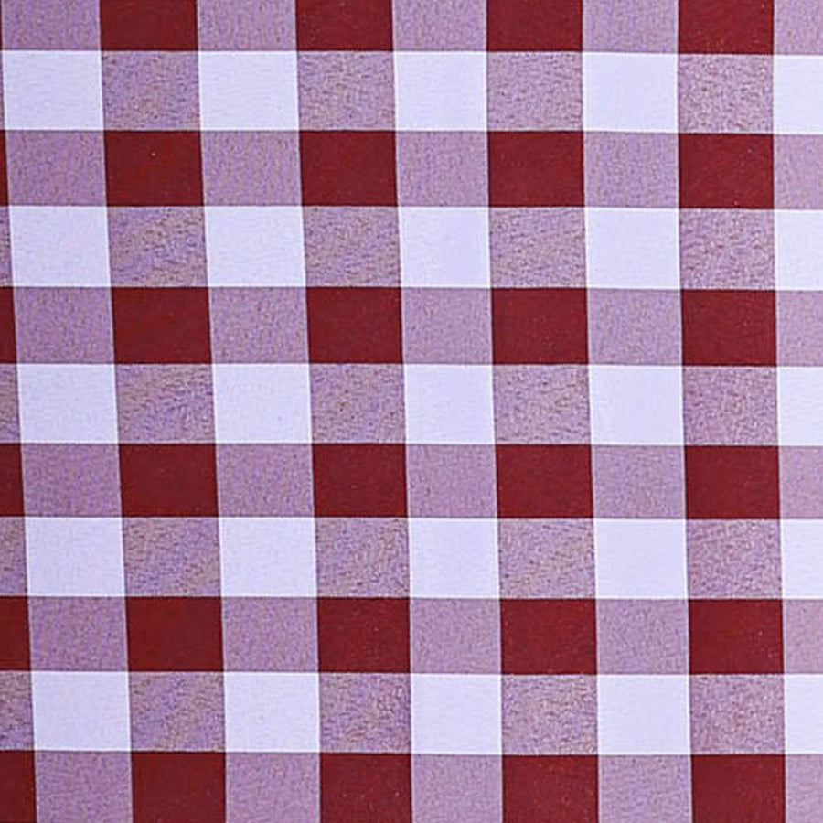 Buffalo Plaid Tablecloth | 90x132 Rectangular | White/Burgundy | Checkered Polyester Linen Tablecloth#whtbkgd