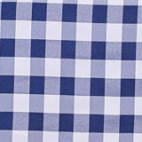 Buffalo Plaid Tablecloth | 108 Round | White/Navy Blue | Checkered Gingham Polyester Tablecloth#whtbkgd