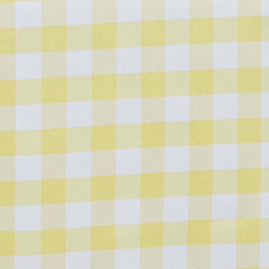 90x156" White/Yellow Perfect Picnic Inspired Checkered Polyester Tablecloths#whtbkgd