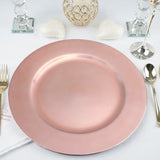 6 Pack | 13Inch Blush / Rose Gold Acrylic Plastic Charger Plates, Dinner Party Decor
