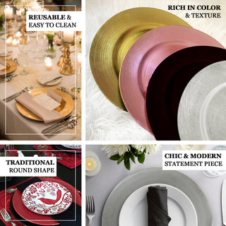 Add Elegance to Your Dinner Party with Blush Acrylic Plastic Charger Plates