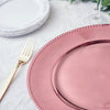 6 Pack 13inch Blush Rose Gold Purple Acrylic Charger Plate, Plastic Round Dinner Charger 