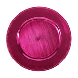 6 Pack 13inch Beaded Hot Pink Acrylic Charger Plate, Plastic Round Dinner Charger Event#whtbkgd