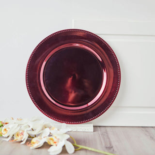 Create a Stunning Table Setting with Burgundy Acrylic Charger Plates