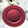 6 Pack 13inch Beaded Burgundy Acrylic Charger Plate, Plastic Round Dinner Charger Event