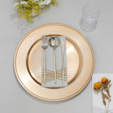 6 Pack 13inch Beaded Gold Acrylic Charger Plate, Plastic Round Dinner Charger Event Tabletop