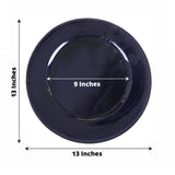 6 Pack 13inch Beaded Navy Blue Acrylic Charger Plate, Plastic Round Dinner Charger Event