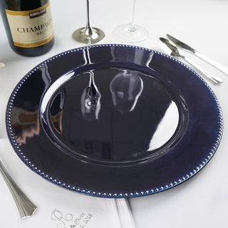 Elevate Your Table Settings with the Navy Blue Acrylic Charger Plate