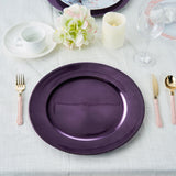 6 Pack 13inch Beaded Purple Acrylic Charger Plate, Plastic Round Dinner Charger 