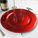 6 Pack 13inch Beaded Red Acrylic Charger Plate, Plastic Round Dinner Charger Event Tabletop
