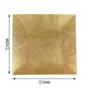 6 Pack | 12inch Gold Square Embossed Wood Grain Acrylic Charger Plates, Boho Chic Table Decor