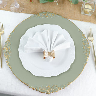 Enhance Your Table Decor with Dusty Sage Green Charger Plates