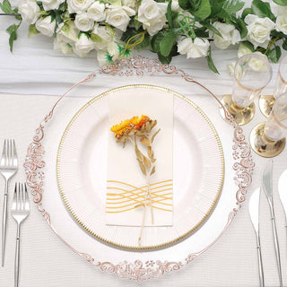 Add a Touch of Glamour with Clear Rose Gold Charger Plates