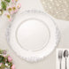 6 Pack | 13inch Clear Silver Embossed Baroque Round Charger Plates With Antique Design Rim
