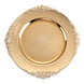 6 Pack | 13inch Gold Embossed Baroque Round Charger Plates With Antique Design Rim#whtbkgd