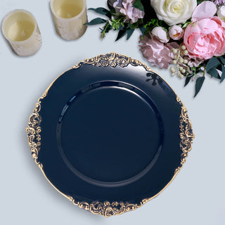 High-Quality and Affordable Charger Plates in Navy Blue and Gold