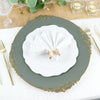 6 Pack 13inch Olive Green Gold Embossed Baroque Round Charger Plates With Antique Design Rim