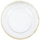 8 Pack | 12inch Gold Beaded Round Glass Charger Plates, Event Tabletop Decor#whtbkgd