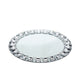2 Pack | 13inch Silver Jeweled Rim Premium Glass Mirror Charger Plates