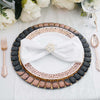 2 Pack | 13" Bronze Glitter Jeweled Rim Glass Mirror Charger Plates - Final SALE
