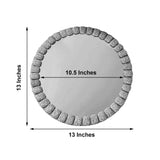 2 Pack | 13inch Silver Glitter Jeweled Rim Glass Mirror Charger Plates