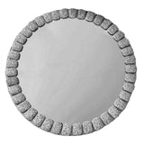 2 Pack | 13inch Silver Glitter Jeweled Rim Glass Mirror Charger Plates#whtbkgd