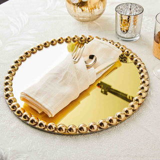 Elevate Your Table Setting with Gold Mirror Glass Charger Plates
