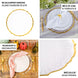 8 Pack | 13inch Gold Sunflower Scalloped Rim Clear Glass Charger Plates