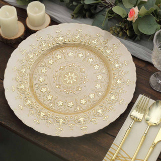 Elevate Your Table Setting with Gold Monaco Style Glass Charger Plates