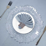 6 Pack | 13inch Clear Round Reef Acrylic Plastic Charger Plates, Dinner Charger Plates