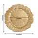 6 Pack | 13inch Gold Round Reef Acrylic Plastic Charger Plates, Dinner Charger Plates