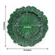 6 Pack 13inch Hunter Emerald Green Round Reef Acrylic Plastic Charger Plates, Dinner Charger Plates