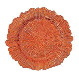 6 Pack | 13inch Orange Round Reef Acrylic Plastic Charger Plates, Dinner Charger Plates#whtbkgd