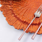 6 Pack | 13inch Orange Round Reef Acrylic Plastic Charger Plates, Dinner Charger Plates