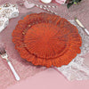 6 Pack | 13inch Orange Round Reef Acrylic Plastic Charger Plates, Dinner Charger Plates