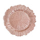 13Inch Blush/Rose Gold Round Reef Acrylic Plastic Charger Plates, Dinner Charger Plates#whtbkgd