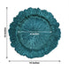 6 Pack | 13inch Peacock Teal Round Reef Acrylic Plastic Charger Plates, Dinner Charger Plates