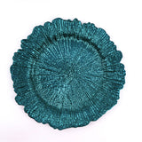 13inch Peacock Teal Round Reef Acrylic Plastic Charger Plates, Dinner Charger Plates#whtbkgd